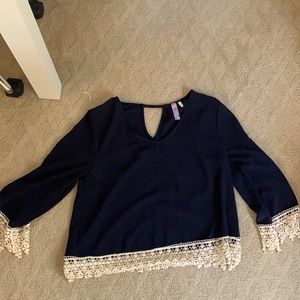 Navy blouse (WORN ONCE)